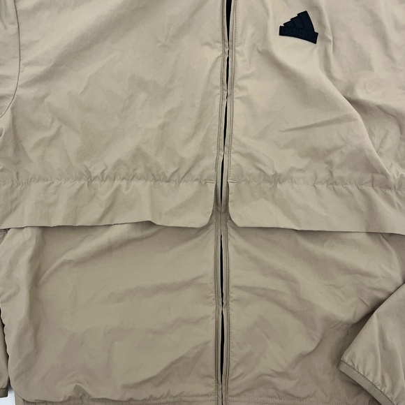 Adidas Mens Size XS Windbreaker Jacket Brown City Tech Utility Full Zip Hooded - Picture 3 of 10